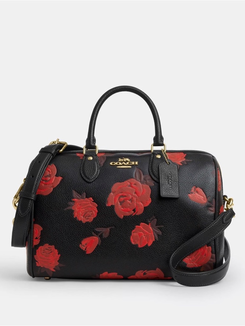 Coach Rowan Large Satchel Bag With Floral Print